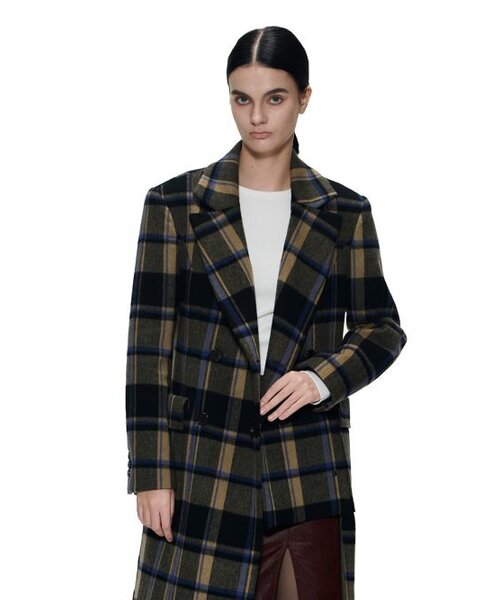 THE BALLON(ザバロン)の「LIVER CASHMERE CHECK COAT - KHAKI(チェスターコート・レディース・カーキ・MEDIUM/SMALL)」の3枚目の写真
