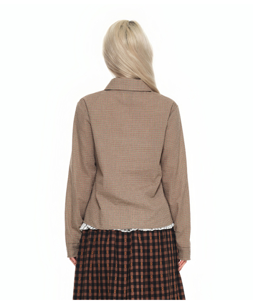 youthbath(ユースバース)の「Double Button Frill Check Shirt_brown(シャツ/ブラウス・レディース・その他・SMALL/MEDIUM)」の3枚目の写真