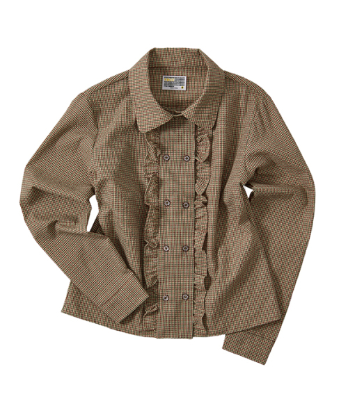 youthbath(ユースバース)の「Double Button Frill Check Shirt_brown(シャツ/ブラウス・レディース・その他・SMALL/MEDIUM)」の5枚目の写真