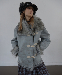 SETUP-EXE（セットアップイーエックスイー）の「DUFFLE MUSTANG JACKET / BABY BLUE（ムートンコート）」