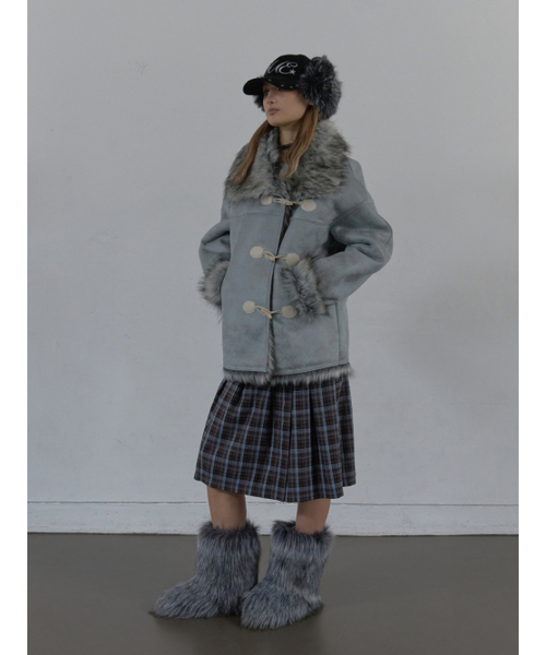 SETUP-EXE(セットアップイーエックスイー)の「DUFFLE MUSTANG JACKET / BABY BLUE(ムートンコート・レディース・その他・OS)」の6枚目の写真