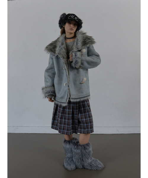 SETUP-EXE(セットアップイーエックスイー)の「DUFFLE MUSTANG JACKET / BABY BLUE(ムートンコート・レディース・その他・OS)」の10枚目の写真