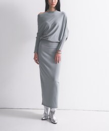 ドレープオフショルニットワンピース