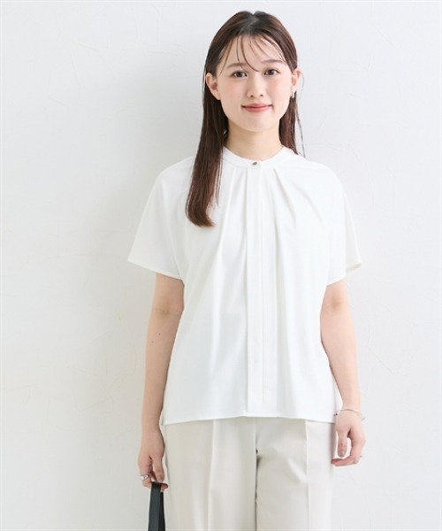 Petitjo(プッチージョ)の「小さいサイズ 2WAYスキッパーフレンチスリーブブラウス 低身長さん・小柄女性(シャツ/ブラウス・レディース・ネイビー/ホワイト・PL/PM/PS/PSS)」の6枚目の写真