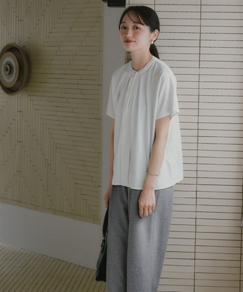 Petitjo(プッチージョ)の「小さいサイズ 2WAYスキッパーフレンチスリーブブラウス 低身長さん・小柄女性(シャツ/ブラウス・レディース・ネイビー/ホワイト・PL/PM/PS/PSS)」の17枚目の写真