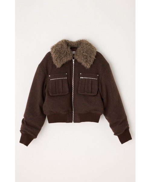 LAGUA GEM（ラグアジェム）の「TWEED LIKE BOA ブルゾン（ブルゾン・レディース・ネイビー/ブラウン・SMALL/MEDIUM）」の9枚目の写真