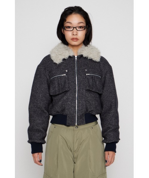 LAGUA GEM（ラグアジェム）の「TWEED LIKE BOA ブルゾン（ブルゾン・レディース・ネイビー/ブラウン・SMALL/MEDIUM）」の19枚目の写真