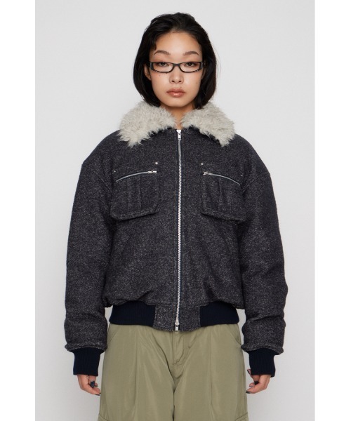 LAGUA GEM（ラグアジェム）の「TWEED LIKE BOA ブルゾン（ブルゾン・レディース・ネイビー/ブラウン・SMALL/MEDIUM）」の20枚目の写真