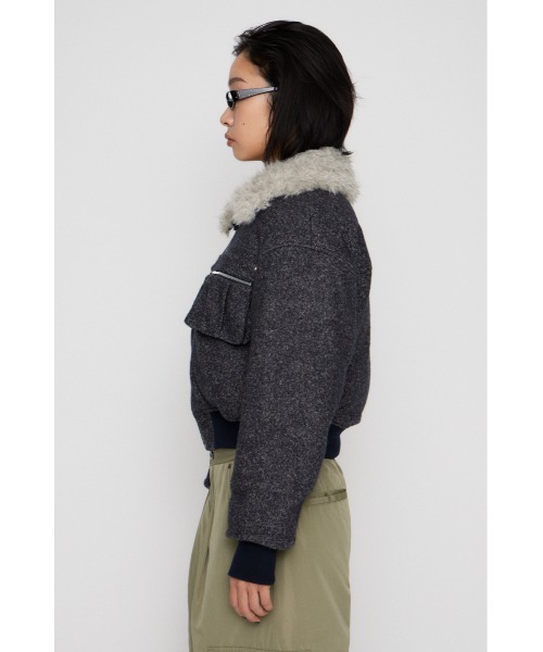 LAGUA GEM（ラグアジェム）の「TWEED LIKE BOA ブルゾン（ブルゾン・レディース・ネイビー/ブラウン・SMALL/MEDIUM）」の21枚目の写真