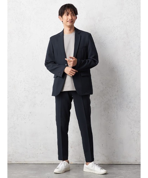 HARUYAMA(ハルヤマ)の「【オフィスカジュアル】AIR SUIT 洗える スーツ セットアップ 防シワ ストレッチ|オールシーズン対応・上下セット(スーツセット・メンズ・ネイビー/チャコールグレー/ブラック・S/M/L/LL)」の3枚目の写真