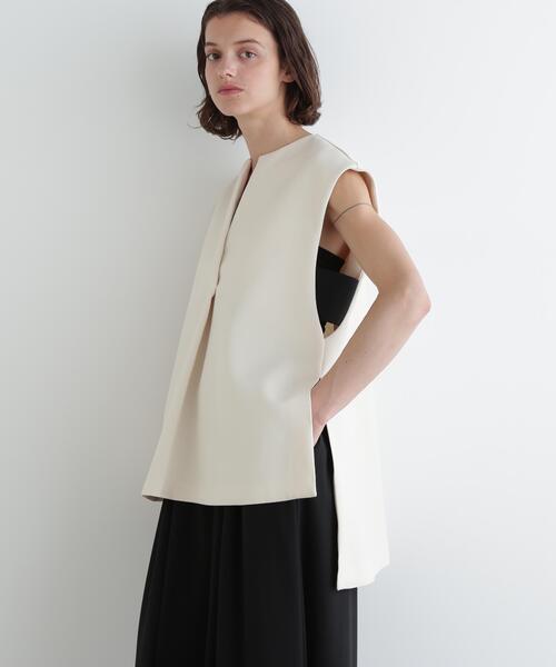 LE PHIL（ルフィル）の「マトラッセトリプルクロスジレ（シャツ/ブラウス・レディース・ネイビー/ホワイト系その他/ブラック・F）」の8枚目の写真