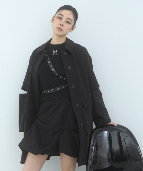 MOIREMOA(モアレモア)の「MO basic tee-Black(Tシャツ/カットソー・レディース・ブラック・FREE)」の3枚目の写真