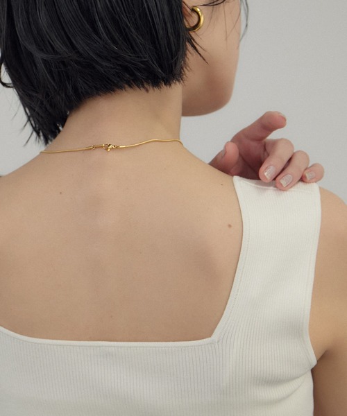 SALON adam et rope'（サロン アダム エ ロペ）の「シルクリブタンクトップ（タンクトップ・レディース・ベージュ/ブラック/オフホワイト・FREE）」の10枚目の写真