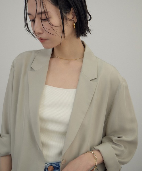 SALON adam et rope'（サロン アダム エ ロペ）の「シルクリブタンクトップ（タンクトップ・レディース・ベージュ/ブラック/オフホワイト・FREE）」の18枚目の写真