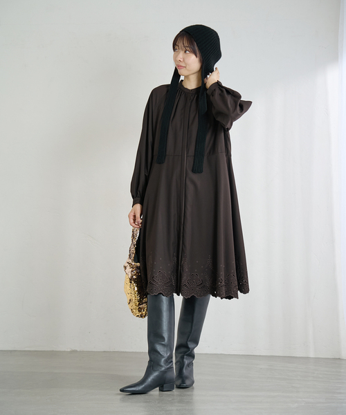 IENA（イエナ）の「エンブロイダードティアードレス（ワンピース・レディース・チャコールグレー/ブラウン・38/36）」の22枚目の写真