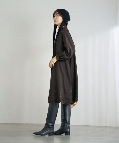 IENA（イエナ）の「エンブロイダードティアードレス（ワンピース・レディース・チャコールグレー/ブラウン・38/36）」の18枚目の写真