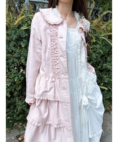 PINK HOUSE 薔薇 チュール ティアード ピコフリル ジャケット PINK HOUSE 薔薇 チュール ティアード ピコフリル ジャケット PINK