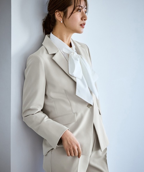 ROPE' PICNIC（ロペピクニック）の「360°ウルトラストレッチ テーラードジャケット/ UVカット・花粉ガード・セットアップ対応（テーラードジャケット・レディース・ベージュ系その他/ネイビー/ブラック/グレー系その他・S/M/L）」の18枚目の写真