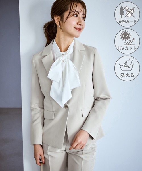 ROPE' PICNIC（ロペピクニック）の「360°ウルトラストレッチ テーラードジャケット/ UVカット・花粉ガード・セットアップ対応（テーラードジャケット・レディース・ベージュ系その他/ネイビー/ブラック/グレー系その他・S/M/L）」の13枚目の写真