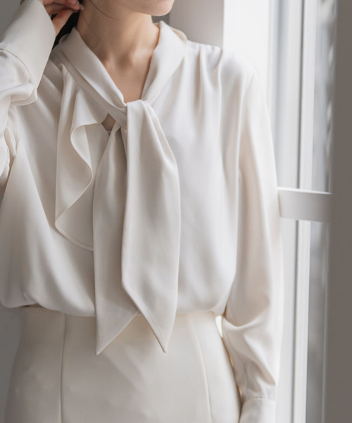 WEB＆日本橋店限定・追加》ロイヤルサテンボウタイブラウス（シャツ