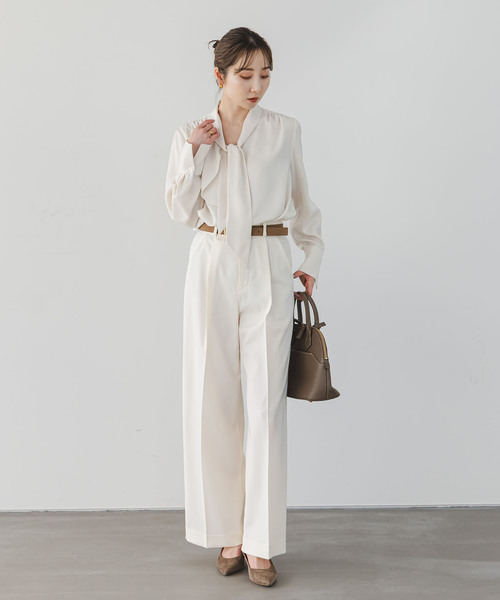 Noble(ノーブル)の「《WEB&日本橋店限定・追加》ロイヤルサテンボウタイブラウス(シャツ/ブラウス・レディース・アイボリー/ピンク系その他・FREE)」の11枚目の写真