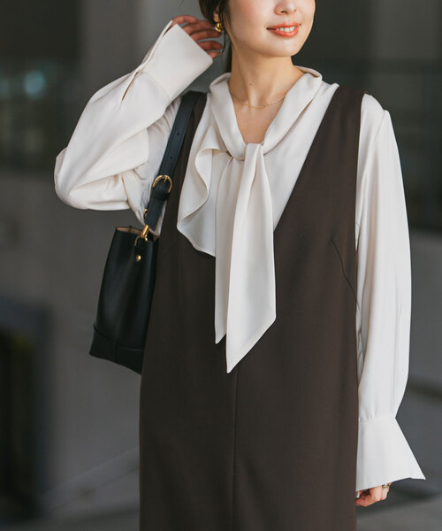 WEB＆日本橋店限定・追加》ロイヤルサテンボウタイブラウス（シャツ