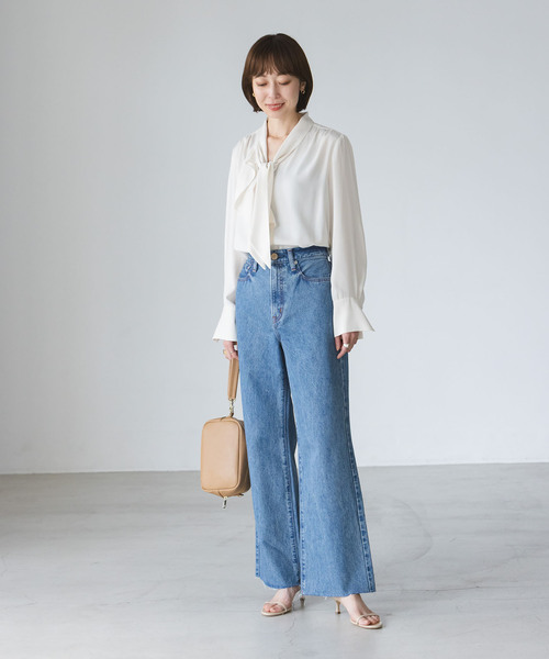 Noble(ノーブル)の「《WEB&日本橋店限定・追加》ロイヤルサテンボウタイブラウス(シャツ/ブラウス・レディース・アイボリー/ピンク系その他・FREE)」の19枚目の写真