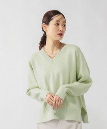 GLOBAL WORK | スウェットライクVネックプルオーバー/601625(ニット/セーター)