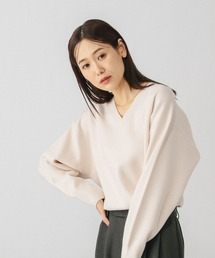 GLOBAL WORK | スウェットライクVネックプルオーバー/601625(ニット/セーター)