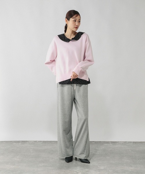 GLOBAL WORK（グローバルワーク）の「スウェットライクVネックプルオーバー/601625（ニット/セーター・レディース・ライトブラウン/ブルー系2/ペールイエロー/ブルー系その他5/ライトグレー/ライトグリーン/ベージュ系その他7/ピンク系その他2/ネイビー・SMALL/MEDIUM/LARGE）」の18枚目の写真