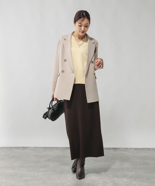 GLOBAL WORK（グローバルワーク）の「スウェットライクVネックプルオーバー/601625（ニット/セーター・レディース・ライトブラウン/ブルー系2/ペールイエロー/ブルー系その他5/ライトグレー/ライトグリーン/ベージュ系その他7/ピンク系その他2/ネイビー・SMALL/MEDIUM/LARGE）」の13枚目の写真