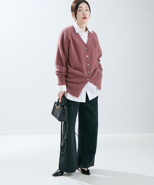 journal standard L'essage（ジャーナルスタンダードレサージュ）の「FOX&スーパーファインメリノ カーディガン（ニット/セーター・レディース・ブラック/アイボリー/ピンク系その他・FREE）」の11枚目の写真