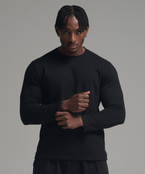 PHERMENON(フェルメノン)の「マッスルフィットイージーロングスリーブ - ブラック(Tシャツ/カットソー・メンズ・その他・1/2/3)」の1枚目の写真