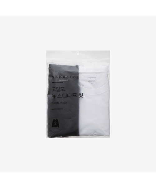 MINDBRIDGE（マインドブリッジ）の「[2PACK]高密度スーピマコットンデイリー長袖Tシャツ_2パック - 2色（Tシャツ/カットソー・メンズ・ホワイト×ブラック/ブラック/ホワイト・95/100/105/110/115）」の2枚目の写真