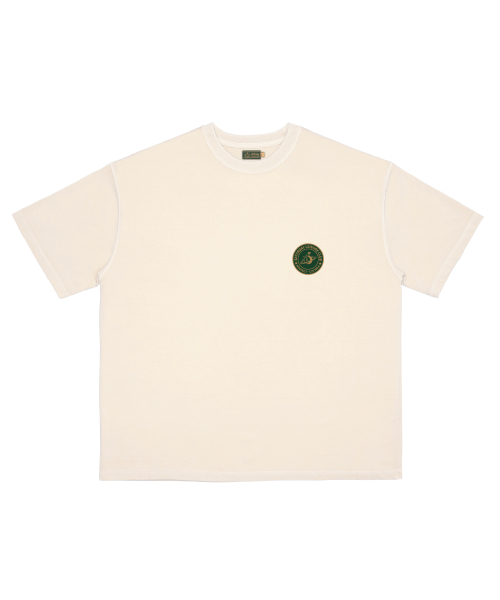 SATURDAY LEISURE CLUB(サタデーレジャークラブ)の「Pigment Dyed T-shirt(Unisex) / Small S.L.C Emblem - Ivory(Tシャツ/カットソー・レディース・その他・M/L)」の1枚目の写真