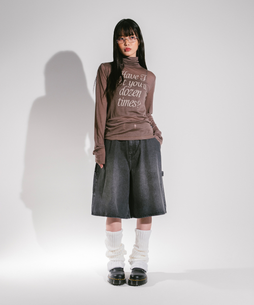 LMCの「WM SHEER HIGH NECK LONG SLEEVE brown(Tシャツ/カットソー・レディース・その他・S/M)」の2枚目の写真