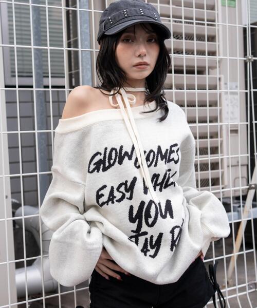 WEGO（ウィゴー）の「WEGO/【26年春新作】2WAYショルダーリボンニット（ニット/セーター・レディース・ホワイト/ブラック・FREE）」の17枚目の写真