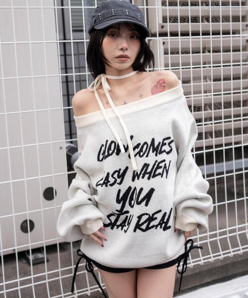 WEGO（ウィゴー）の「WEGO/【26年春新作】2WAYショルダーリボンニット（ニット/セーター・レディース・ホワイト/ブラック・FREE）」の21枚目の写真