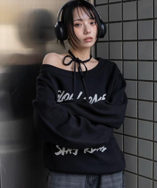 WEGO（ウィゴー）の「WEGO/【26年春新作】2WAYショルダーリボンニット（ニット/セーター・レディース・ホワイト/ブラック・FREE）」の11枚目の写真