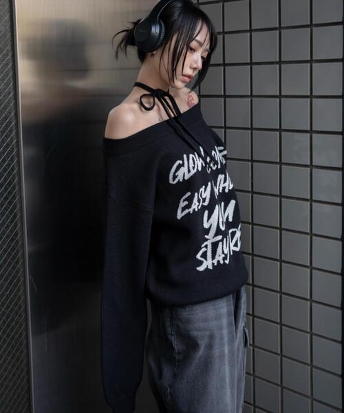 WEGO（ウィゴー）の「WEGO/【26年春新作】2WAYショルダーリボンニット（ニット/セーター・レディース・ホワイト/ブラック・FREE）」の13枚目の写真