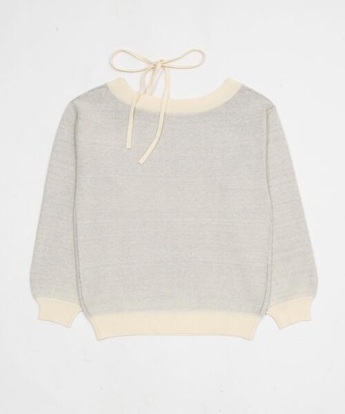 WEGO（ウィゴー）の「WEGO/【26年春新作】2WAYショルダーリボンニット（ニット/セーター・レディース・ホワイト/ブラック・FREE）」の6枚目の写真