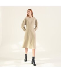 Balloon Sleeve Dress_Beige