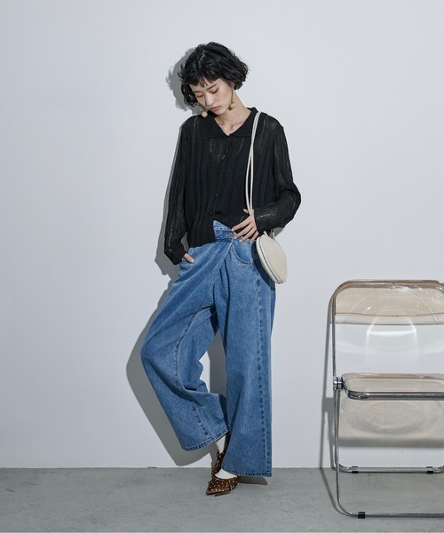 THE YOn（ザヨン）の「レースVネックリブコットンニットキャミ（キャミソール・レディース・カーキブラウン/ブラック/ブルー/グレー/オフホワイト・FREE）」の22枚目の写真