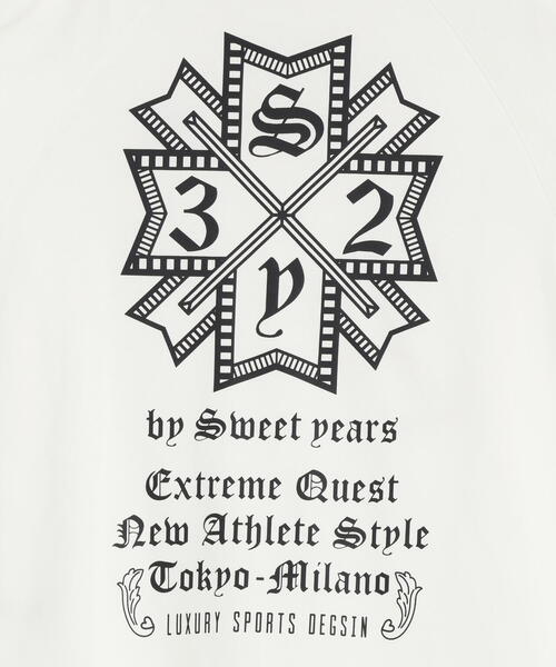 SY32 by SWEET YEARS(エスワイサーティトゥバイスィートイヤーズ)の「SY32 by SWEET YEARS /エスワイサーティトゥ バイ スィートイヤーズ/RAGLAN SLEEVE CROSS L/S TEE(Tシャツ/カットソー・メンズ・ブラック系その他/ブラック/ホワイト・L/M/XL)」の5枚目の写真