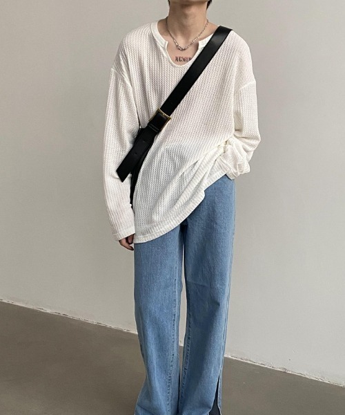 B.R.U(ブル)の「カッティングシアートップス(Tシャツ/カットソー・メンズ・ホワイト/ブラック/グレー・FREE)」の11枚目の写真