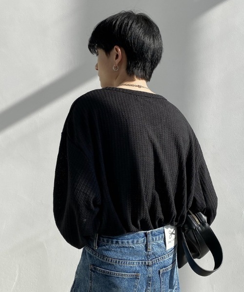 B.R.U(ブル)の「カッティングシアートップス(Tシャツ/カットソー・メンズ・ホワイト/ブラック/グレー・FREE)」の6枚目の写真