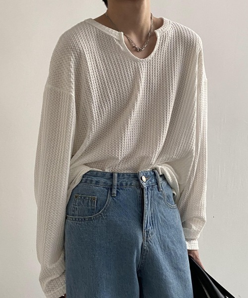 B.R.U(ブル)の「カッティングシアートップス(Tシャツ/カットソー・メンズ・ホワイト/ブラック/グレー・FREE)」の10枚目の写真