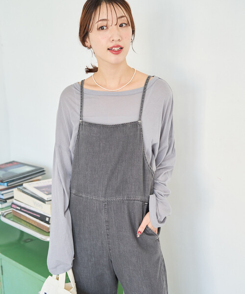 FREAK'S STORE（フリークスストア）の「限定展開 Lee × FREAK'S STORE/リー 別注 RELAX サロペット（サロペット/オーバーオール・レディース・グレー/ブルー/ネイビー/ダークネイビー・MEDIUM/SMALL）」の5枚目の写真