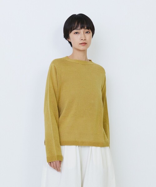 LOISIR(ロワズィール)の「クルーネックプルオーバー(ニット/セーター・レディース・ベージュ/マスタード/ネイビー×ホワイト・FREE)」の3枚目の写真