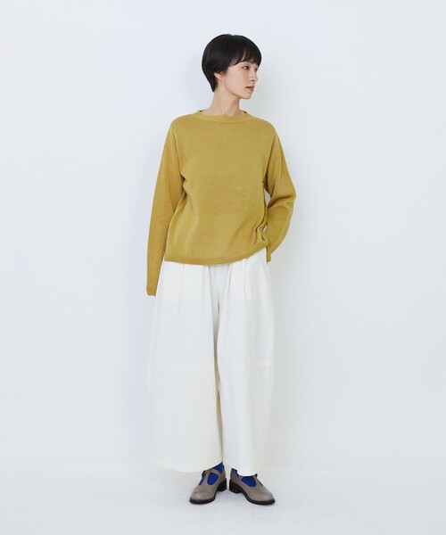 LOISIR(ロワズィール)の「クルーネックプルオーバー(ニット/セーター・レディース・ベージュ/マスタード/ネイビー×ホワイト・FREE)」の4枚目の写真